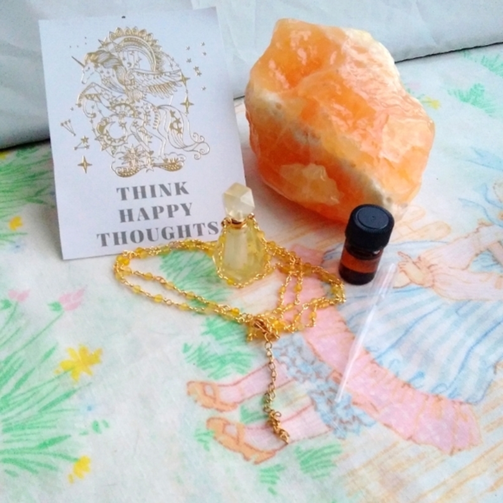 🌙A LUNATICKLE CYCLES EXCLUSIVE🌙Citrine Potion Necklace w Doterra Lemon ☀️🍋